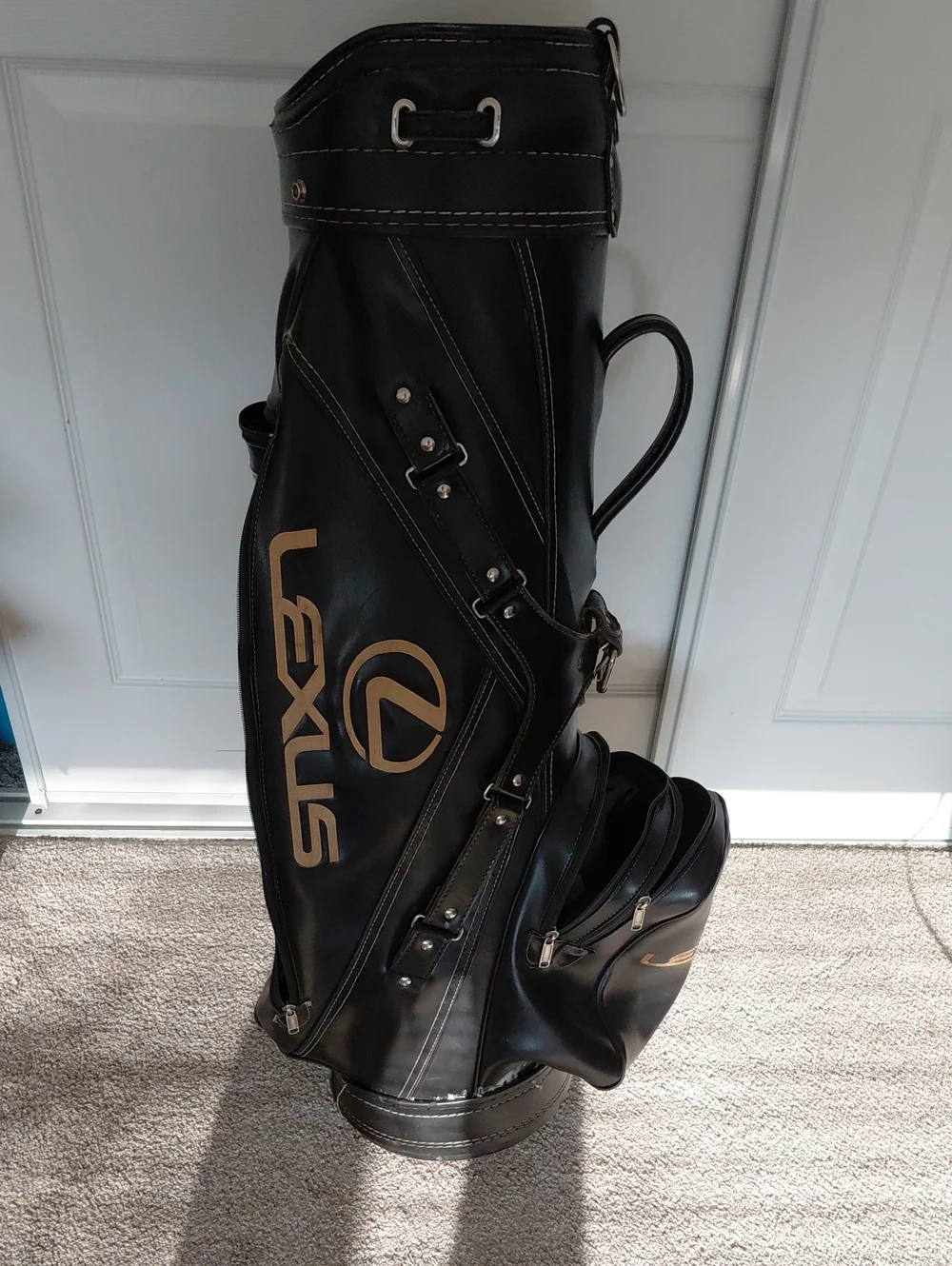 Black Lexus Leather Golf Bag - Premium Branded Carry Bag